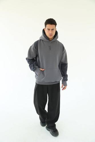 Dark gray hoodie oversized - unisex