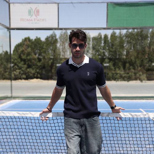 Dark blue Knit Polo