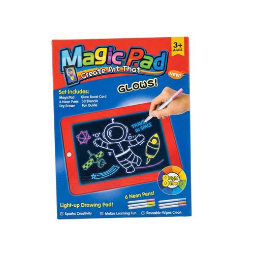 لوح رسم مضيء للأطفال | Magic Pad مع 8 تأثيرات ضوئية وأقلام نيون