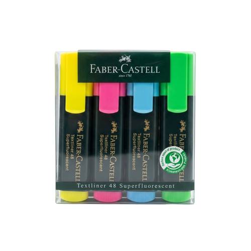 Faber-Castell Textliner 48 | ألوان 4 أقلام تمييز فلورية