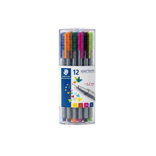STAEDTLER Triplus Fineliner | أقلام فلوماستر ملونة 12 لون – سن 0.3 مم
