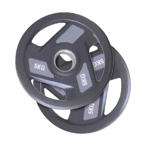 Pair of 5KG Color Rubber Weight Plates with Triple Grip