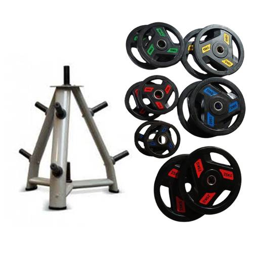 Weight Plate Set up to 25KG with Metal Storage Rack