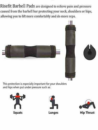 Rise fit Squat Pad Bar Pad with Ankle Straps and Ankle Stretch Set BPS-A2