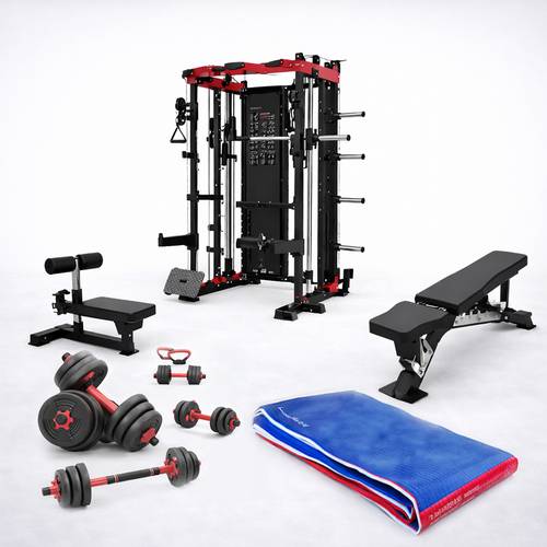 باكج جيم منزلي احترافي متعدد الوظائف مع أوزان كاملة Bundle A7