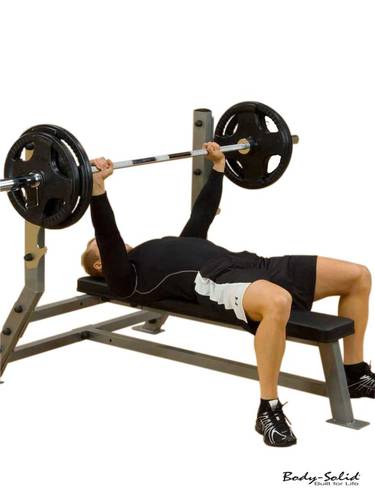 Body Solid SFB349G Olympic Flat Bench for Strength Training