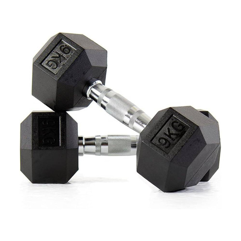 Rubber Hex Dumbbell Pair 9kg