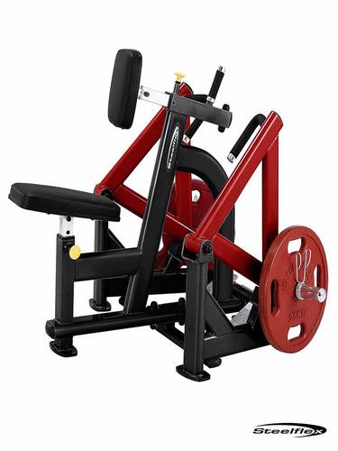 Seated Row Machine PLSR Steelflex _ dual B/R color PlatLoad (black pad)