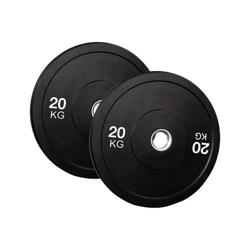 Pair of 20KG Black Rubber Weight Plates – Heavy-Duty Design