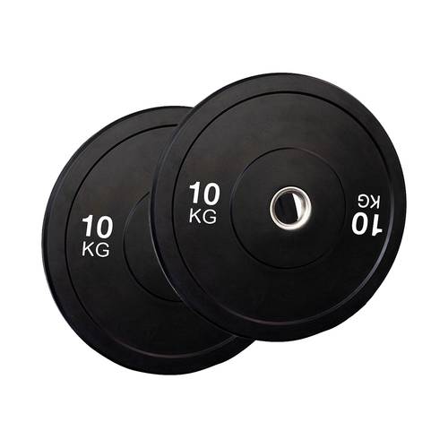 Pair of 10KG Black Rubber-Coated Weight Plates – Rust Resistant