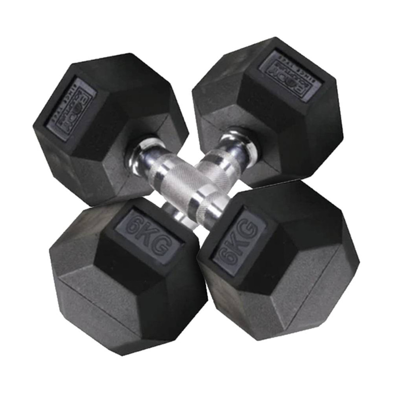 Rubber Hex Dumbbell Pair 6kg