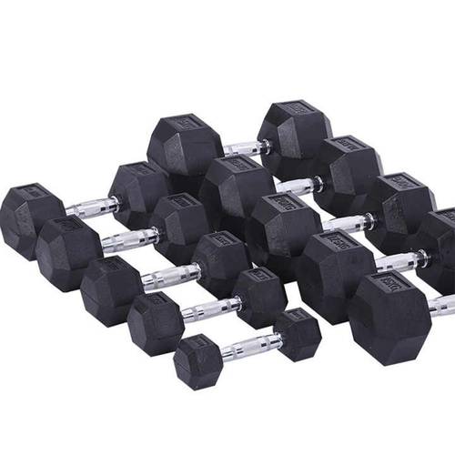 Hex Rubber Dumbbell Set – 2.5 to 50 KG Progressive Range