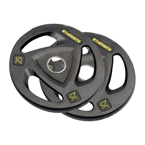 Pair of 25 kg Olympic Rubber-Coated Plates – Tri‑Grip