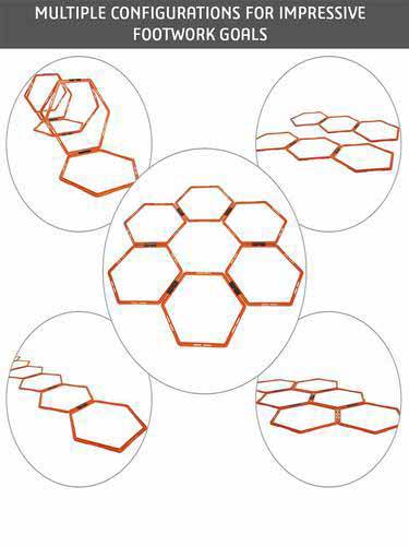 AGS-A1 Agility Hex Rings Set – 6 Speed & Coordination Training Rings with Carry Bag