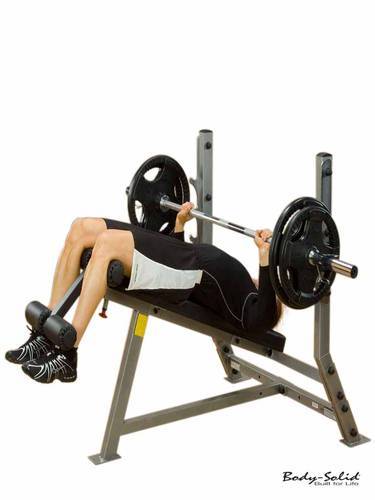 Body Solid SDB-351G Fixed Olympic Incline Bench for Chest Training