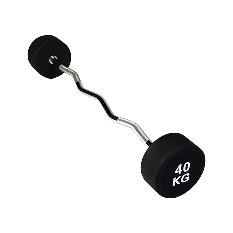 40kg Rubber Coated Curl Barbell – Strength & Fitness Training