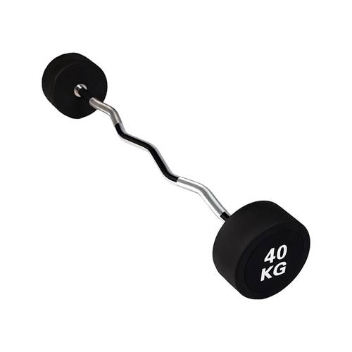 40kg Rubber Coated Curl Barbell – Strength & Fitness Training