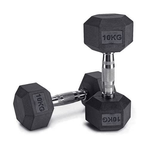 Rubber Hex Dumbbell Pair 10kg
