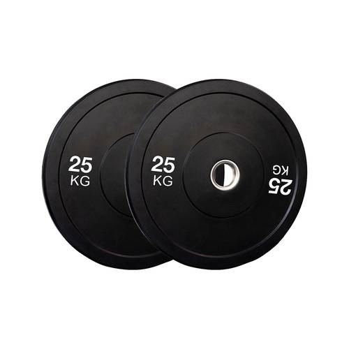 Pair of 25KG Black Rubber Weight Plates – Heavy-Duty Design