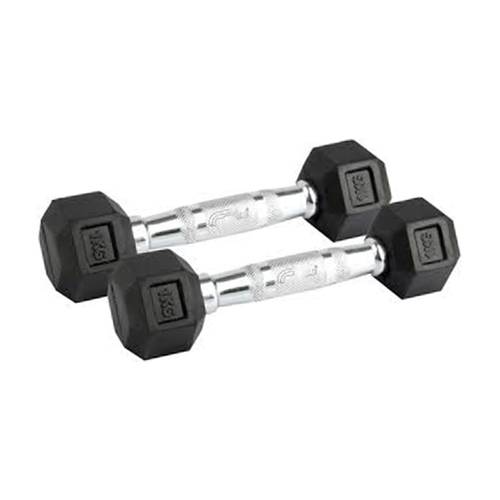 1kg Hex Rubber-Coated Dumbbell Pair – Light Weights for Fitness