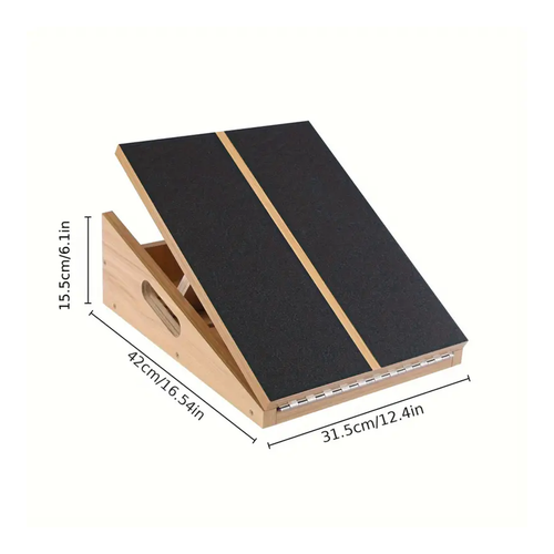 Multi-angle wooden plank for stretching exercises