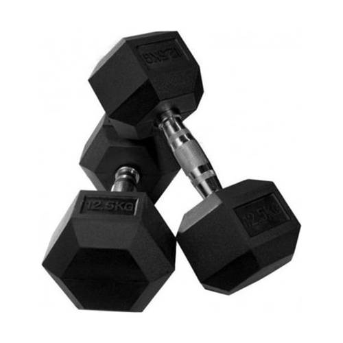 Rubber Hex Dumbbell Pair 12.5kg