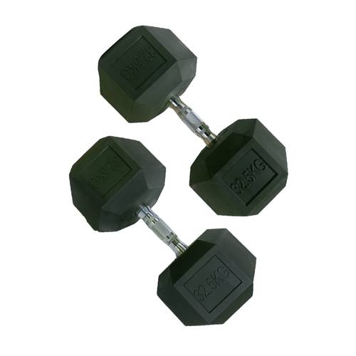 32.5kg Hex Rubber-Coated Dumbbell Pair – for Muscle Development