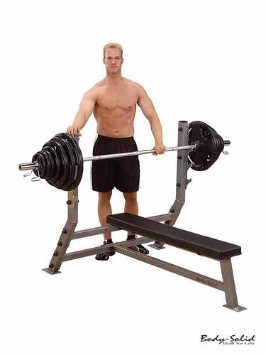 Body Solid SFB349G Olympic Flat Bench for Strength Training