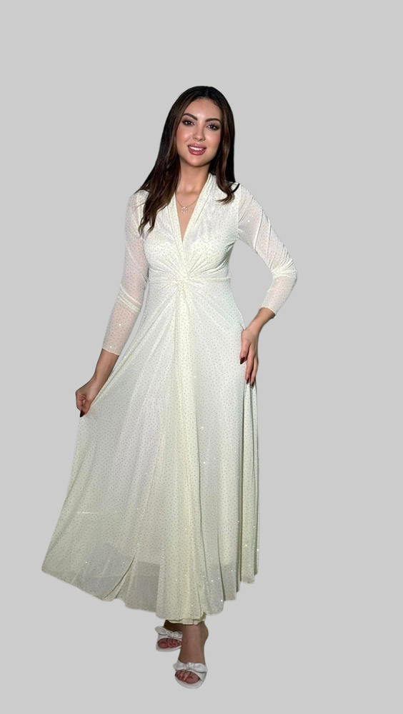 فستان نسائي سهرة طويل من SEI BELLA بتصميمة الذي يعانق الجسم بشكل مثالي S-XL