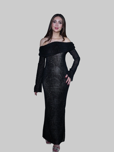 فستان نسائي طويل من SEI BELLA ساحر ولامع بأكمام مكشوفة S-XL