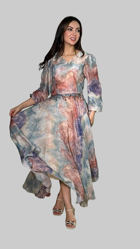 طقم تنورة نسائي باكمام طويلة S-XL