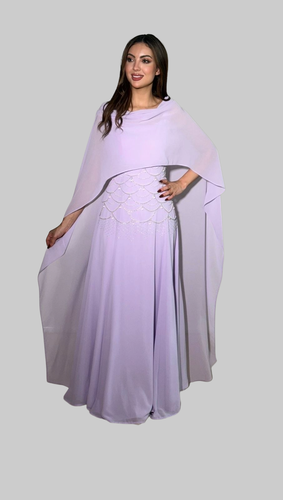 فستان نسائي طويل  من SEI BELLA باكمام كاب تضيف لمسة من الرقي والفخامة S-XL