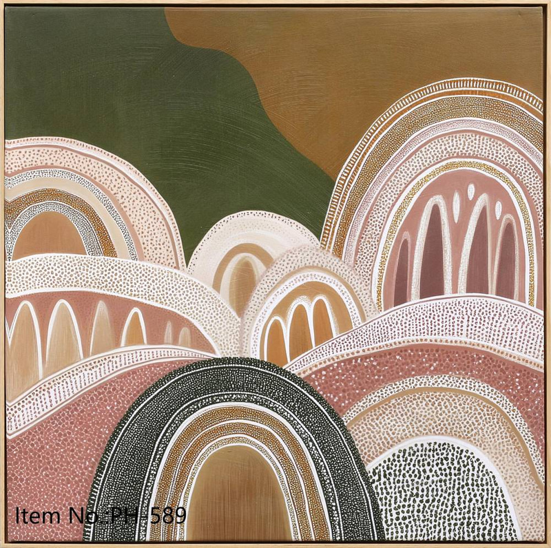 لوحة جدارية تجريدية قبائلية - ألوان ترابية 60×60×4 سم