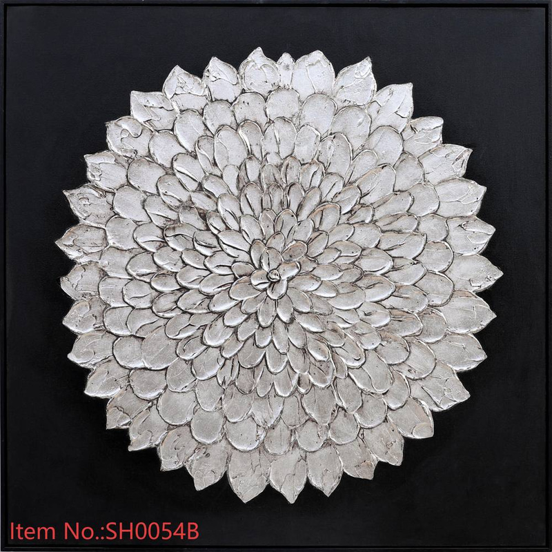 لوحة جدارية تجريدية (3D) - رمادي وأبيض وأسود بملمس خشن 80×80×4 سم