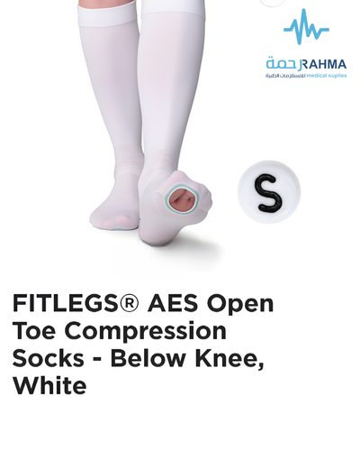 شراب جلطات دوالي تحت ركبة بسلكون اسفل القدم - 403000- Plus -Fitlegs Anti-Embolism Stockings AES Grip Plus Small 18mmHg33-37cm