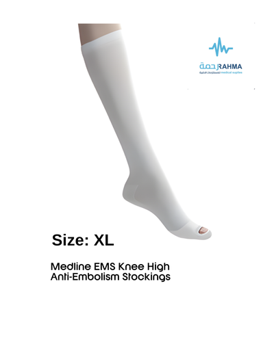 جوارب مانعة للتجلطات فوق للركبة -Medline Anti-Embolism Elastic Stockings Knee Hi XL