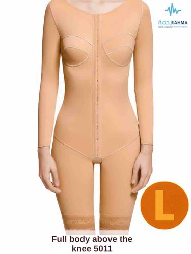 مشد بعد عمليات شفط الدهون من البطن والفخذ والورك، و تجميل الظهر ورفع الذراعين.-VOE Above The Knee Full Body Shaper Beige-5011-L