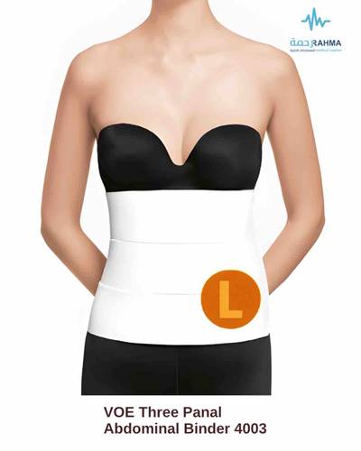 مشد بعد عمليات البطن و الولاده ودعم الحوض-VOE Three Panal Abdominal Binder White Height 24cm-4003-L
