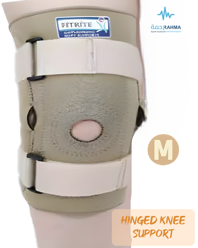 دعامة للركبة مزودة بدعامات من الالمنيوم لتخفيف الضغط عن الركبة-Fitrite Hinged Knee Support Hinged Knee Brace-Medium