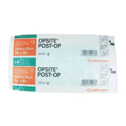 ضمادة ماصة بعد العملية مقاومة للماء والبكتيريا 20X10cm-Smith&nephew Opsite Post-op Absorbent Waterproof and Bacteia proof film Dressing 20X10cm