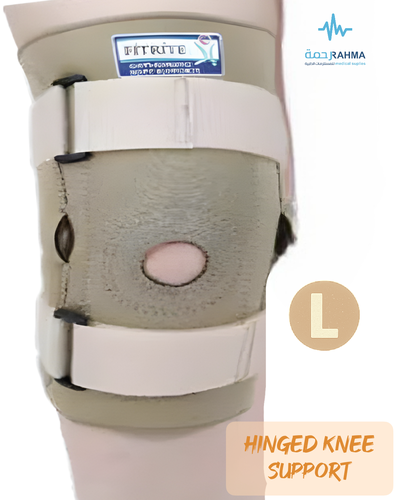 دعامة للركبة مزودة بدعامات من الالمنيوم لتخفيف الضغط عن الركبة-Fitrite Hinged Knee Support Hinged Knee Brace-Large