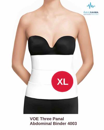 مشد بعد عمليات البطن و الولاده ودعم الحوض-VOE Three Panal Abdominal Binder White Height 24cm-4003-XL