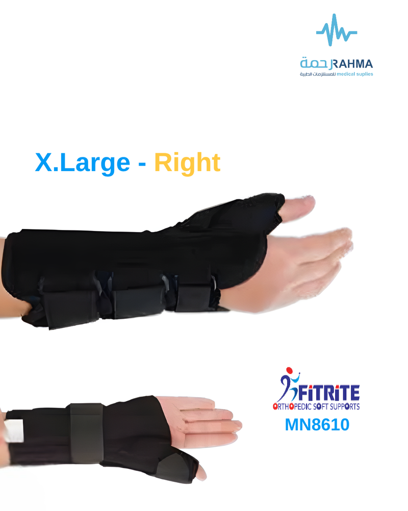 دعامة للرسغ-يمين-FitRite Wrist Splint Thumb Spica-XLarge-Right