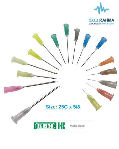 نيدل سرنج معقم KBM Single Use Only Disposable Needle 100 pcs 25GX5/8