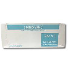 ابر تحت الجلد وحيدة الاستخدام 23G X1-Dispo Van 23G X1.Sterile single use Needles