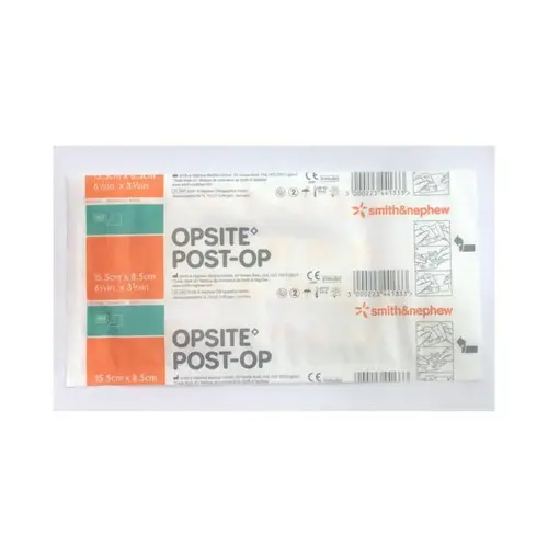 ضمادة ماصة بعد العملية مقاومة للماء والبكتيريا 15.5X8.5cm-Smith&nephew Opsite Post-op Absorbent Waterproof and Bacteia proof film Dressing 15.5X8.5cm