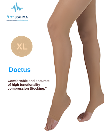 شراب دوالي كوري مفتوح- Doctus Compression Stocking 30-40mmHg-XLarge