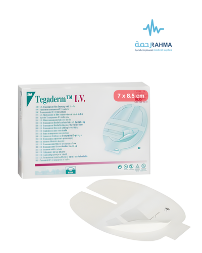 لصقة تيقاديرم كانيولا-3M Tegaderm Trensparent I.V Film Dressing With Border 7cmX8.5cm