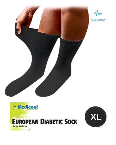 جوارب سكر - اسود-Medicool Socks Europen Comfort Sock-XLarge-Black