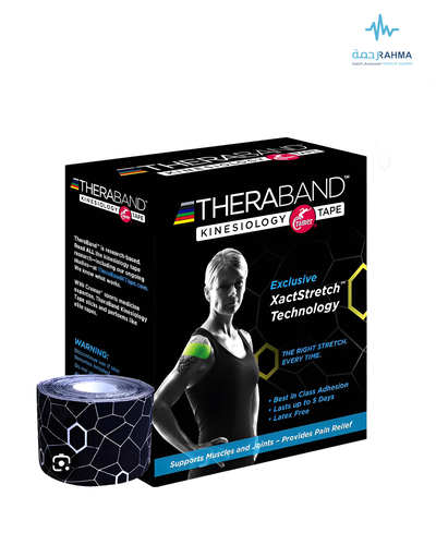 TheraBand Kinesiology Roll Tape 5cmx5m (Black/Grey) ثيراباند شريط لفاف -